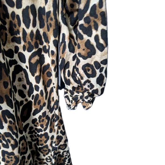 Avenue Trapezoid Brwn & Black Leopard Print Top. 3/4 Rouched Sleeves. New! Sz 16 - Picture 9 of 9